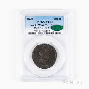 1820 North West Co. Copper Token, PCGS VF20, CAC