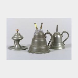 Three Pewter Sparking Hand Lamps