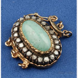 Antique Turquoise and Diamond Clasp