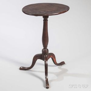 Red-painted Tilt-top Candlestand