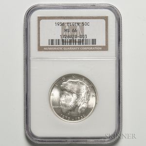 1936 Elgin Commemorative Half Dollar, NGC MS66. 