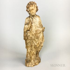 Carved Alabaster Religious Figure