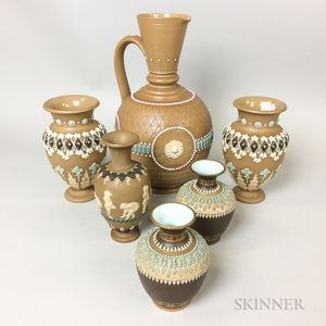 Six Doulton Lambeth Ceramic Silicon Ware Items