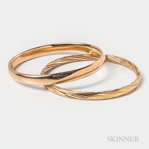 Two 14kt Gold Bangles