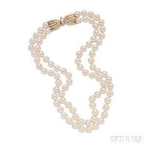 Double-strand Cultured Pearl Necklace