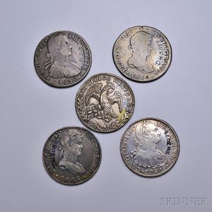 Eleven Spanish and Colonial Coins