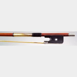 French Silver Mounted Violin Bow, Francoise Lotte