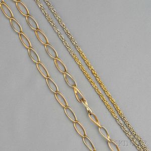 Two 14kt Bicolor Gold Necklaces