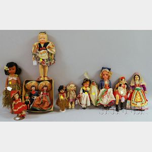 Group of Fourteen Mostly Ethnic Dolls