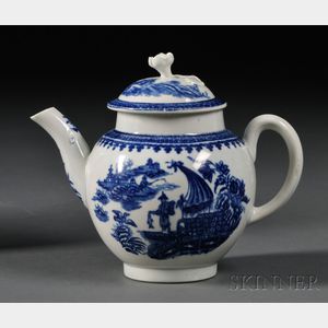 Worcester Porcelain Fisherman Pattern Teapot and Cover
