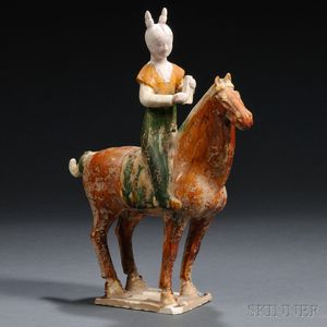 Funerary Pottery Equestrian Figurine, Mingqi