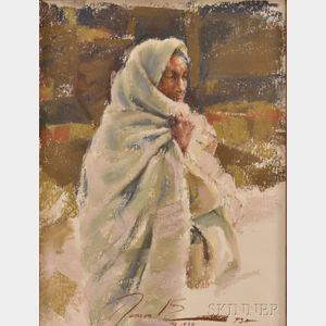 Ramon Kelley (American, b. 1939) Woman in a White Robe