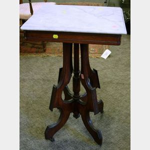 Victorian White Marble-top Walnut Stand.