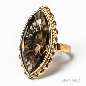 14kt Gold and Smoky Quartz Cocktail Ring