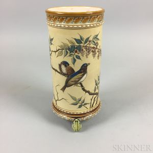 Mettlach Stoneware Cylinder Vase