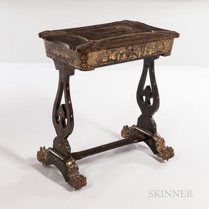 Black Lacquer and Gilt-decorated Worktable