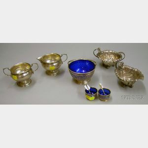 Eight Assorted Sterling Silver Tableware Items