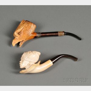 Two Carved Meerschaum Pipes