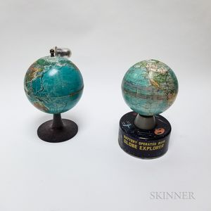Two Early Tin Toy Globes