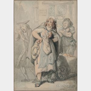 Attributed to Thomas Rowlandson (British, 1756-1827) A Blowing or Bunt...