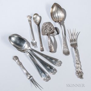 Nine Pieces of Tiffany & Co. Sterling Silver Flatware
