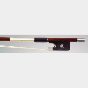 French Silver Mounted Violin Bow, Louis Bazin