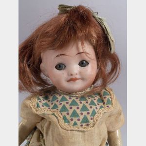 Googlie-Eyed Bisque Head Doll