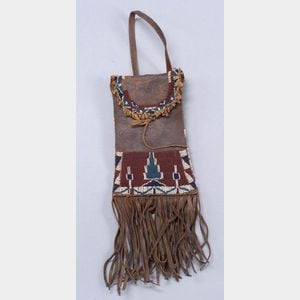 Southern Plains Beaded Leather Mirror Bag