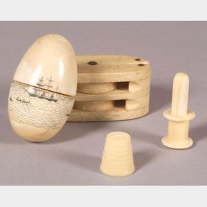 Two Carved Scrimshaw Items