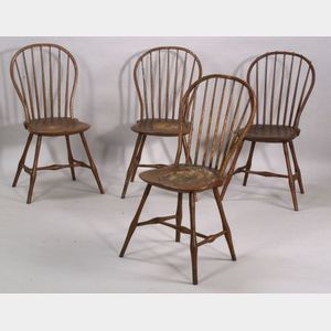 Set of Four Bow-back Windsor Chairs