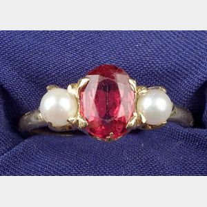 Antique Spinel and Pearl Ring, Tiffany & Co.