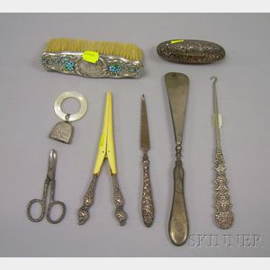 Eight Sterling Silver Vanity Items and Accessories