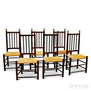 Set of Six Oak Side Chairs