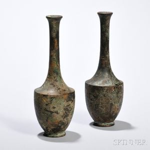 Pair of Gilt-bronze Vases