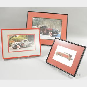 Three Framed 1930s Cadillac Prints and Photograph