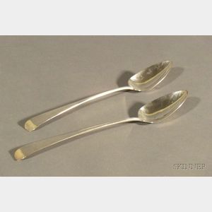 Pair of George III Silver Stuffing Spoons