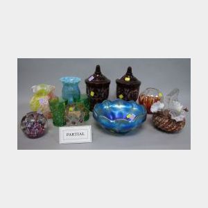 Thirty-three Assorted Victorian Art Glass Items.