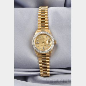 Ladies 18kt Gold and Diamond Wristwatch, Rolex