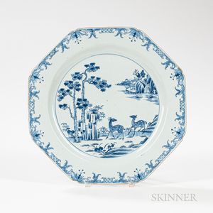 Export Porcelain Blue and White Octagonal Platter