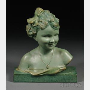 French Terra-cotta Bust of a Young Girl
