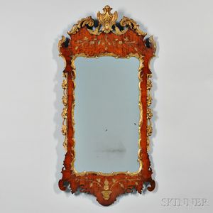 Queen Anne-style Burl Walnut Mirror