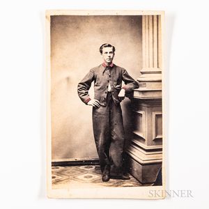 Albumen Carte-de-Visite Photograph of a Confederate Soldier, Early 1860s.