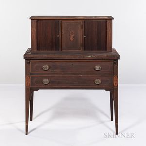 Federal-style Inlaid Mahogany Tambour Desk