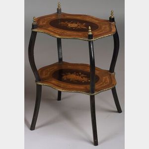 Napoleon III Fruitwood and Part Ebonized Two Tiered Table