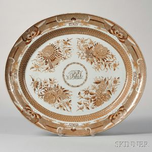Large Brown Fitzhugh Porcelain Oval Platter