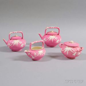 Four Wedgwood Pink Ceramic Teaware Items