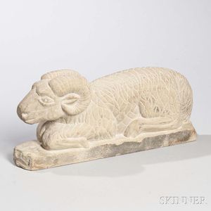 Carved Sandstone Ram