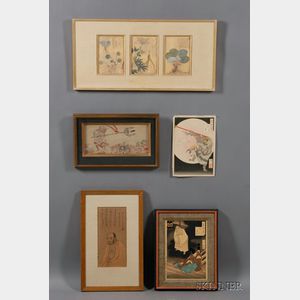 Four Japanese Prints and a Painting