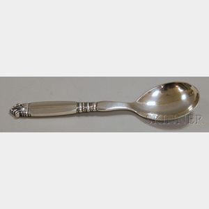 Georg Jensen "Acanthus" Sterling Silver Hollow-handled Salad Serving Spoon