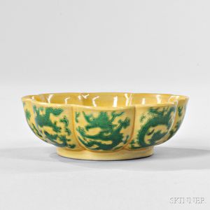 Yellow and Green Glazed Bowl